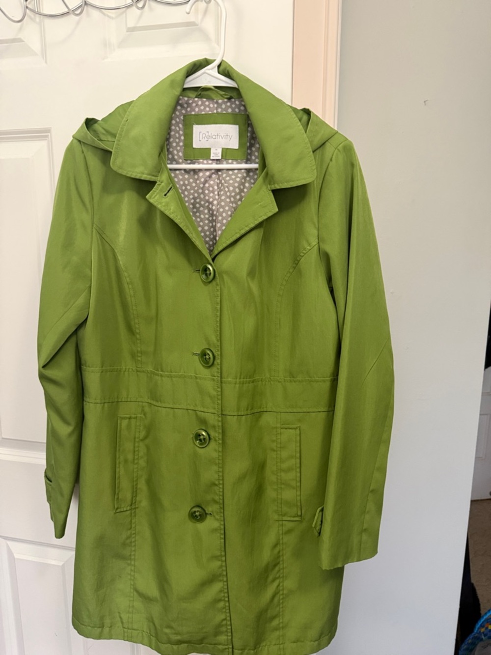 Relativity Bright Green Single-Breasted Trench Coat